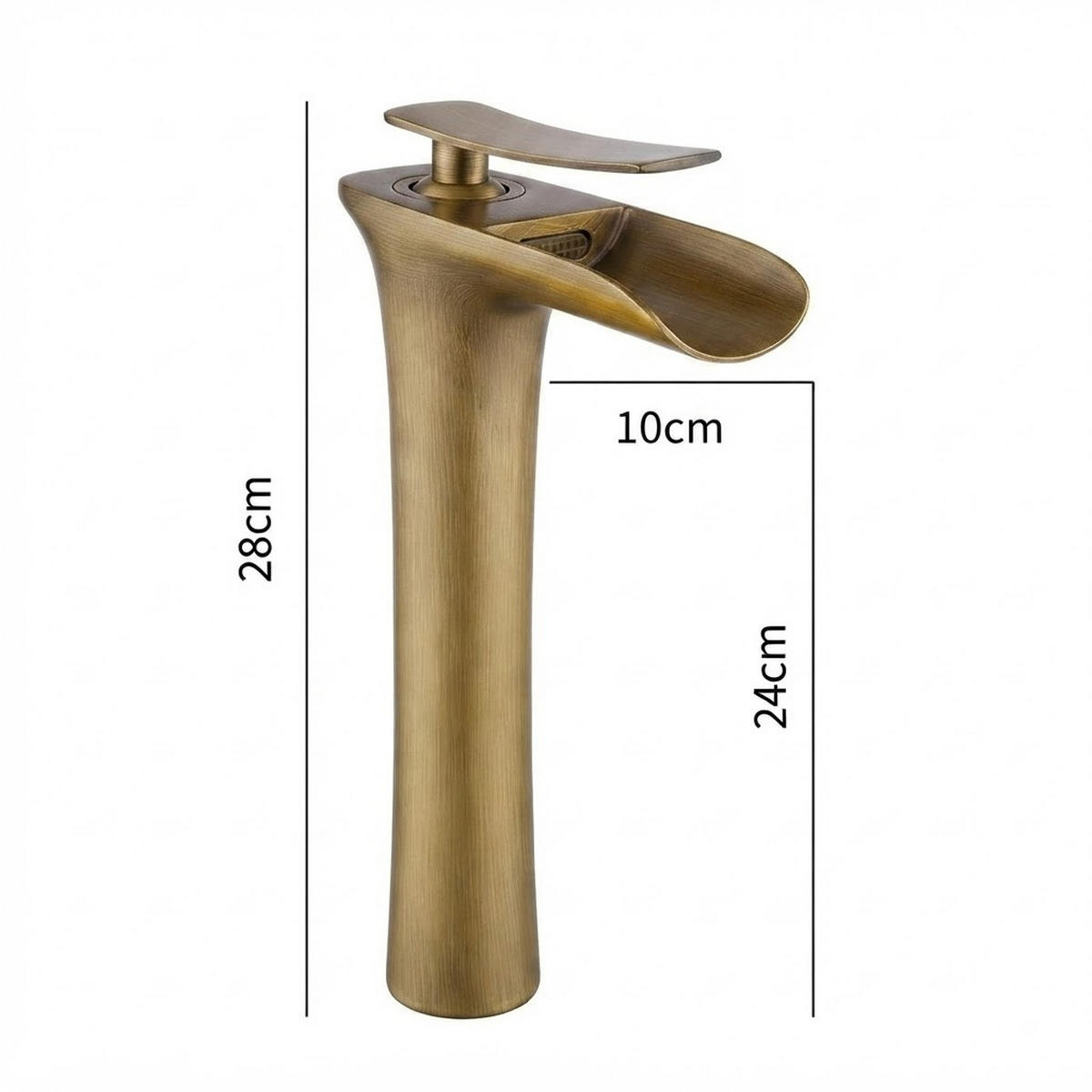 BADEZIMMERARMATUR, 28 cm hoch, goldfarbener Antik-Stil. - Goldfarben, Metall (40.87/7.8/25.8cm) - Vallsero