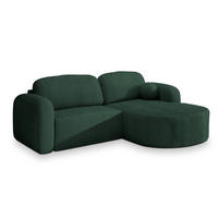 ECKSOFA AMILIA P R-S Grün Kordstoff mit Schlaffunktion - Grün, Holz (263/174cm) - MASSENO