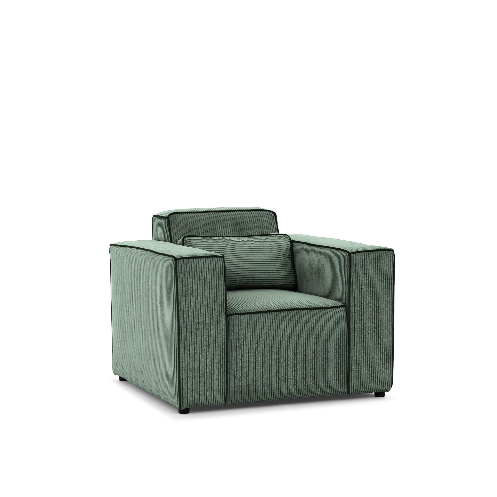 SESSEL Waldo In In Poso - Grün, Holzwerkstoff/Textil (101/80/92cm) - Fun Möbel
