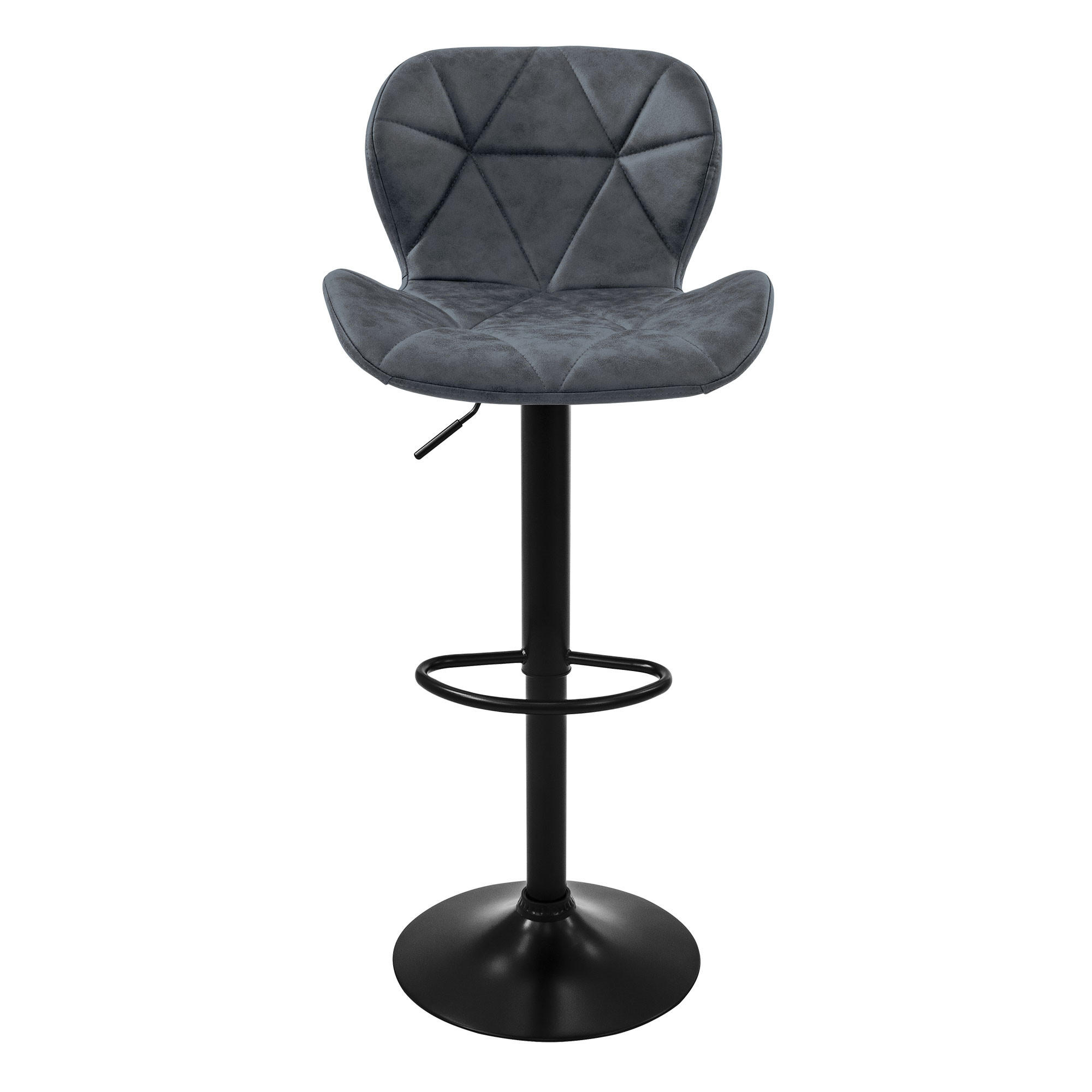 BARHOCKER Kunstleder anthrazit 2er Set - Anthrazit, Metall (41/110/47cm) - ML-DESIGN