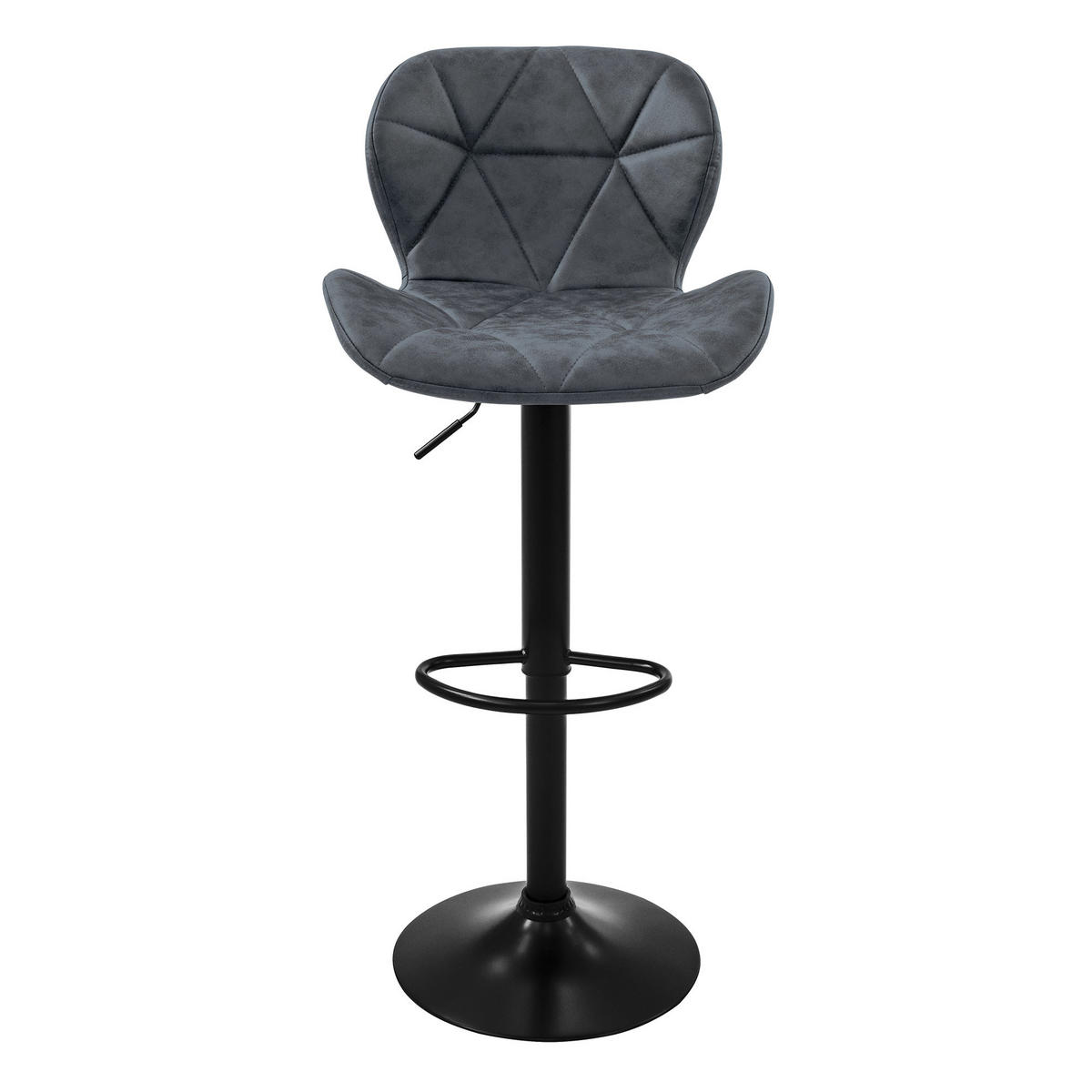 BARHOCKER Kunstleder anthrazit 2er Set - Anthrazit, Metall (41/110/47cm) - ML-DESIGN