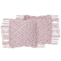 DEKOKISSEN 2er-Set Pastellrosa 40/40 cm Yaniklar - Pink, Naturmaterialen/Textil (40/40cm) - Beliani