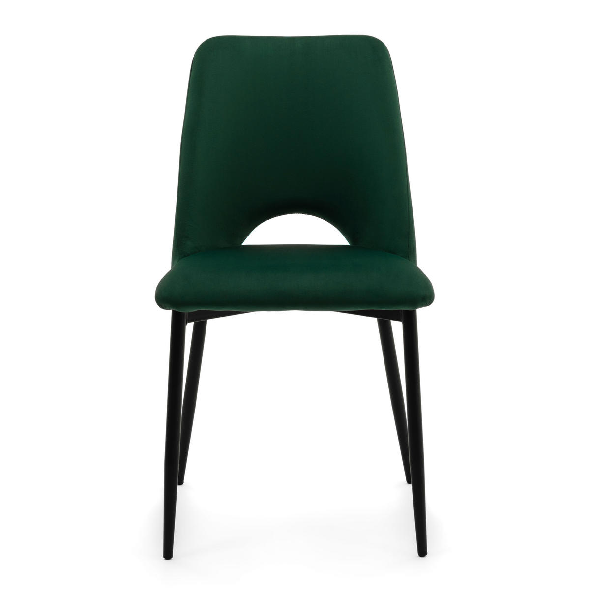 STUHL ORO gepolsterter mit Steppung - grün - Samt Velour - Schwarz/Grün, Textil/Metall (47/91/55cm) - NEW HOME