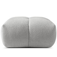 POUF VENA Bouclé, Hellgrau - Hellgrau, Holz/Textil (65/38/65cm) - KONSIMO®