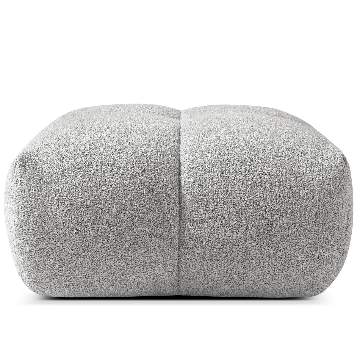 POUF VENA Bouclé, Hellgrau - Hellgrau, Holz/Textil (65/38/65cm) - KONSIMO®