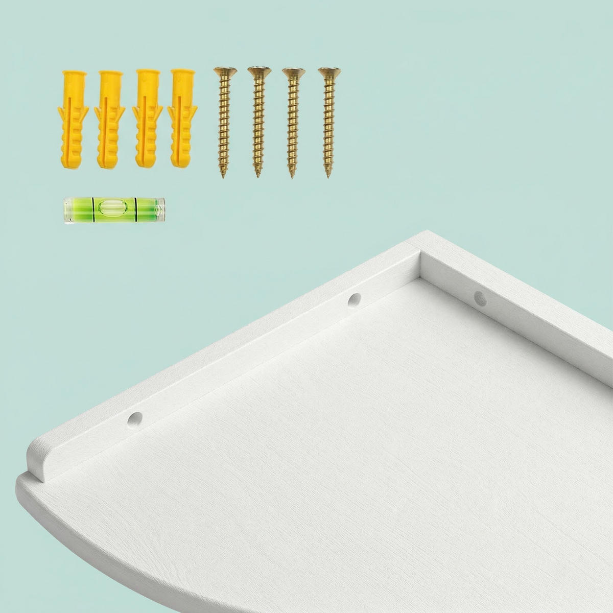 ROHOVÁ pol. - biela, drevo (30/3/30cm) - Relaxdays