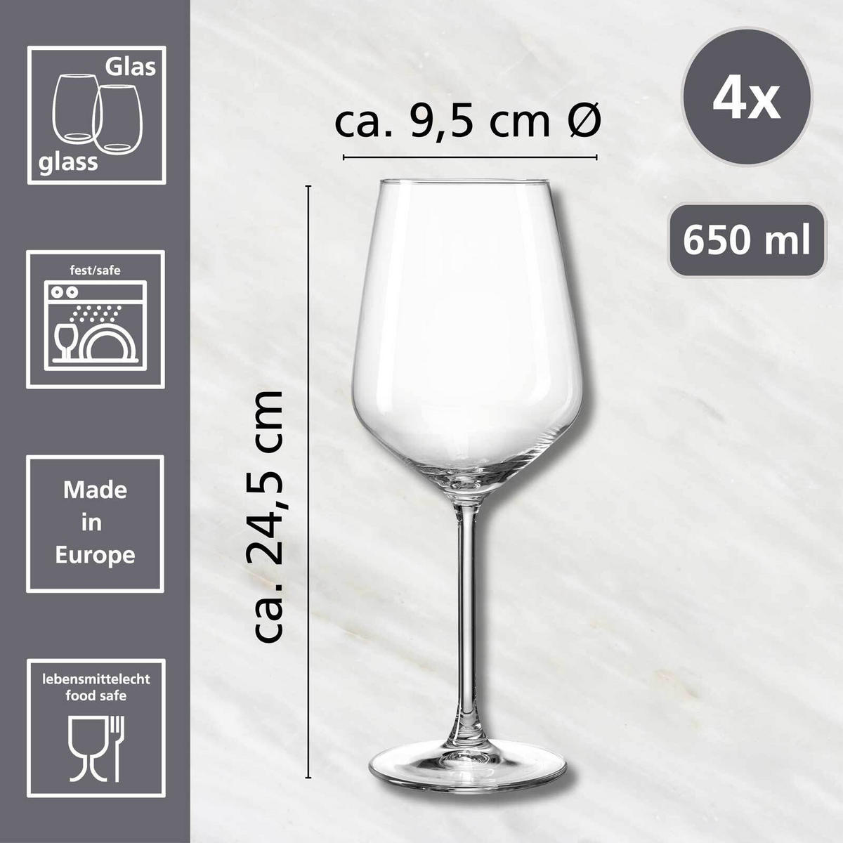 BURGUNDERGLÄSER Rumba transparent 650 ml 4er Set - Transparent, Glas (0.65L) - Ritzenhoff Breker
