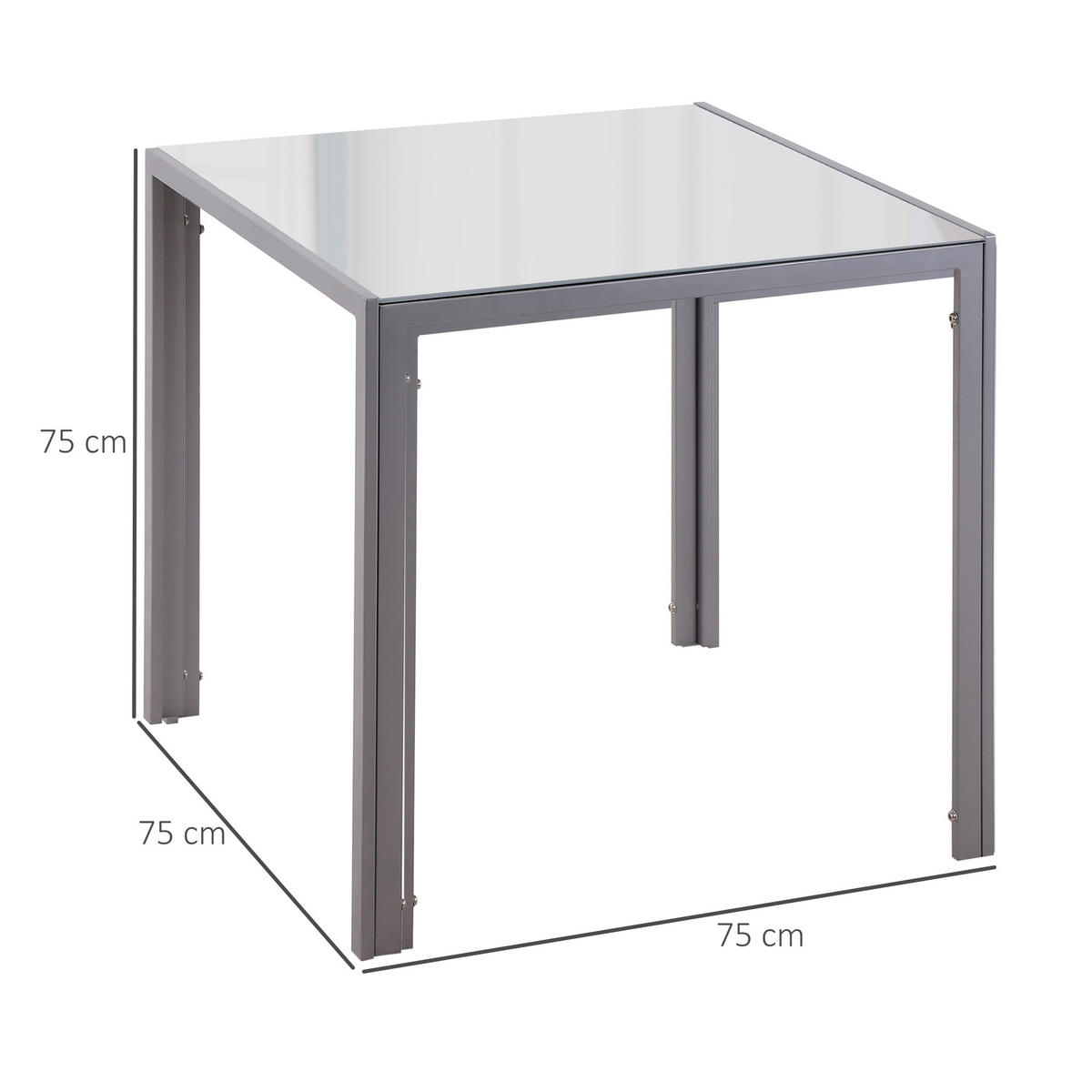 ESSTISCH Grau 75.0/75.0/75.0 - Grau, Metall (75/75/75cm)