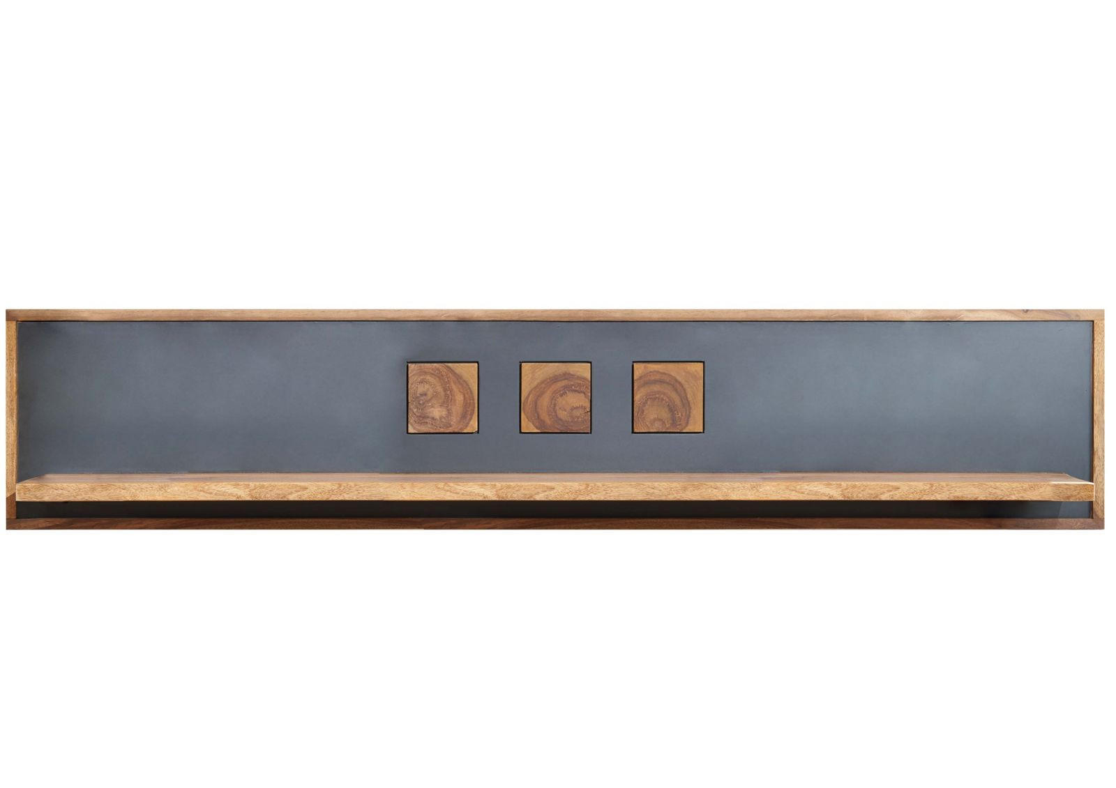 WANDREGAL Sheesham 108x22x30 gebeizt TURIN #19 - Braun, Holz (108/30/22cm) - Massivmoebel24