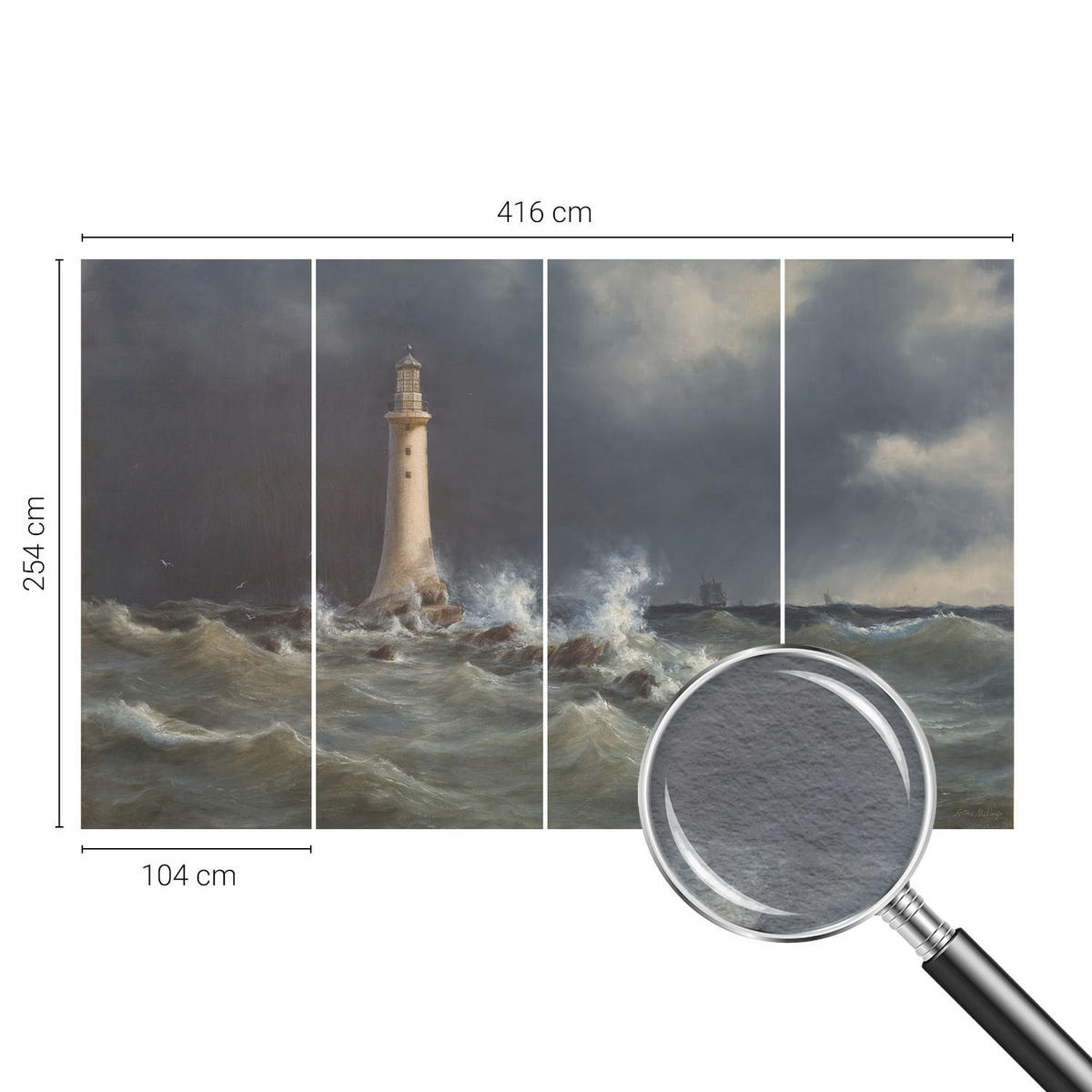 FOTOTAPETE 416x254 cm - Seestürme - Grau, Textil (416/254cm) - Wallfluent