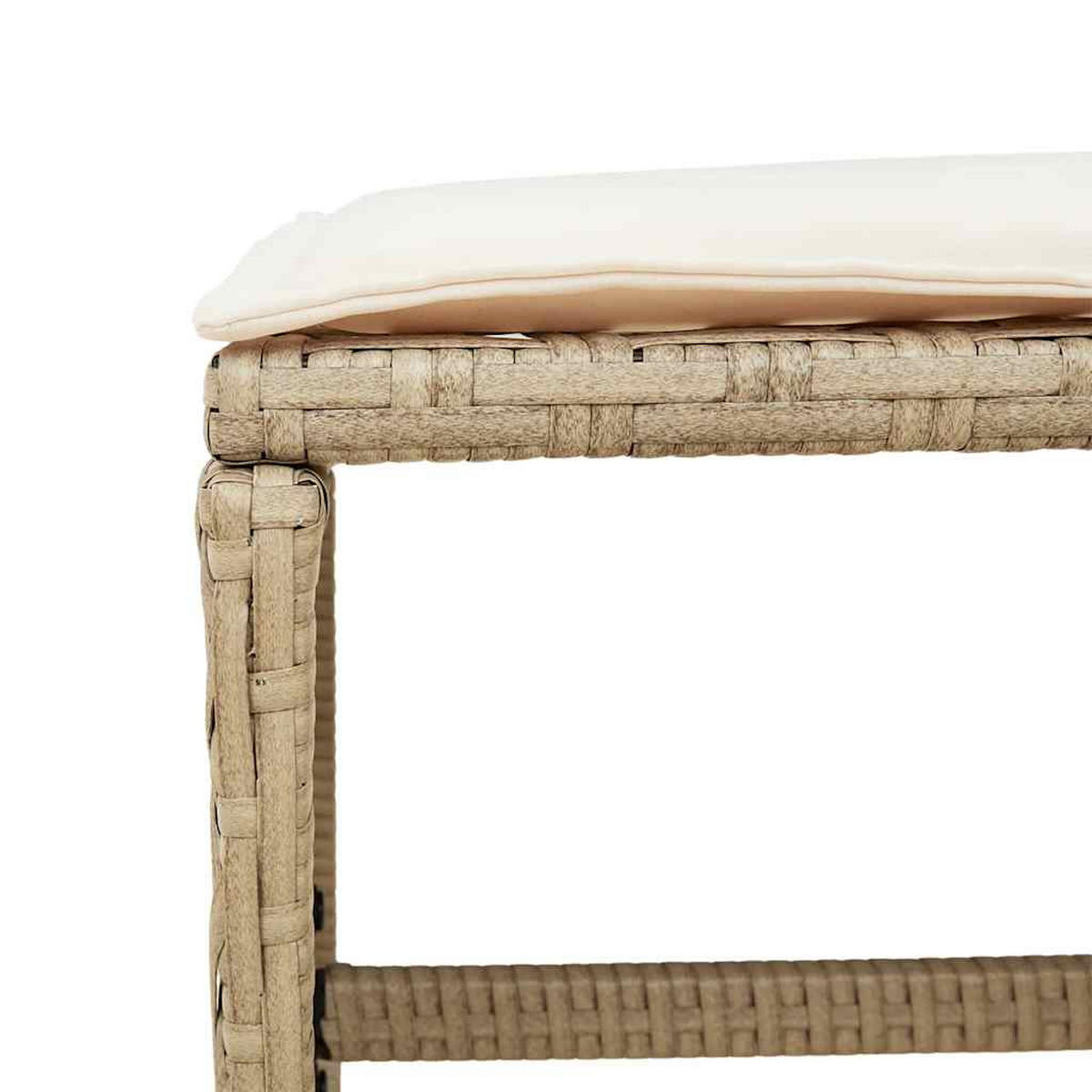 GARTEN-ESSGRUPPE 17-TLG. Mit Kissen Beige Poly Rattan - Beige/Creme, Kunststoff - vidaXL