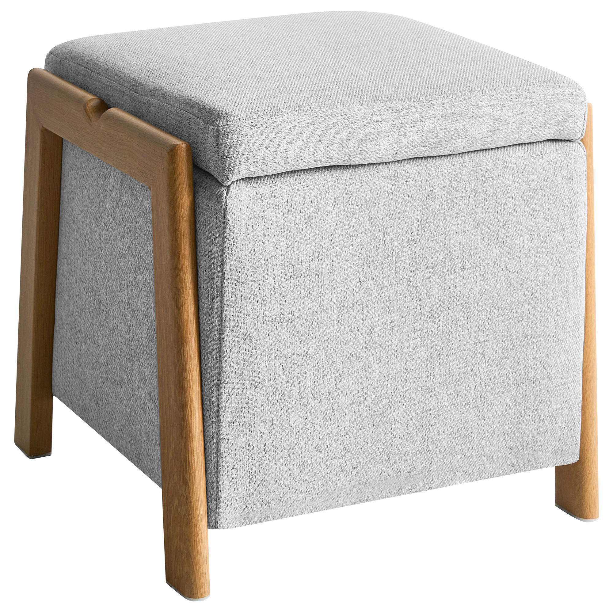 Beliani PUF s úložným prostorem Látka 45 cm Světle šedý Edland