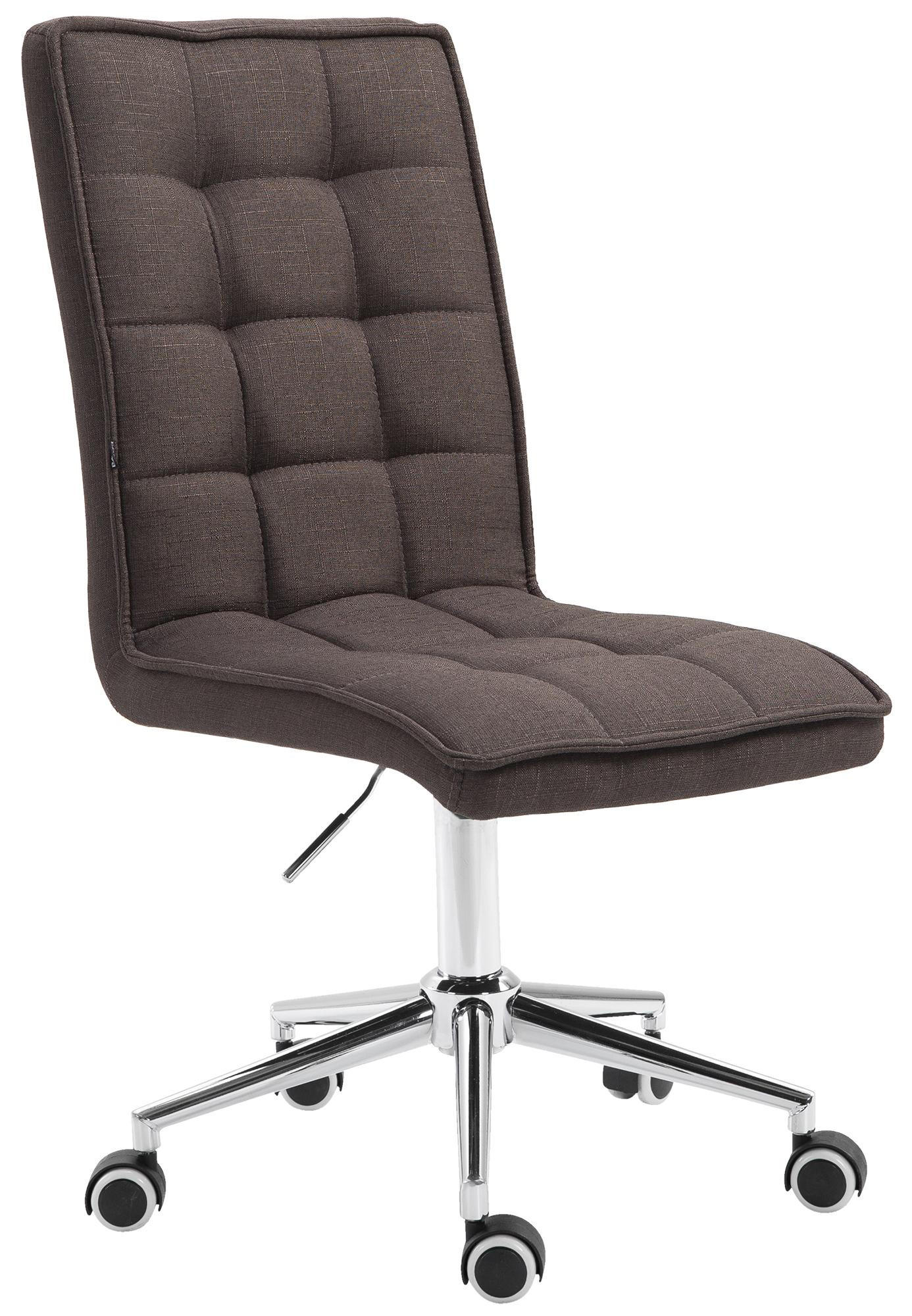 DREHSTUHL Stoff dunkelgrau - Chromfarben/Dunkelgrau, Textil/Metall (43/90/61cm) - CLP