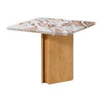 BEISTELLTISCH Mango 55x55x45 beige lackiert / Marmor beige LUGANO #104 - Beige, Holz (55/55/45cm) - Massivmoebel24
