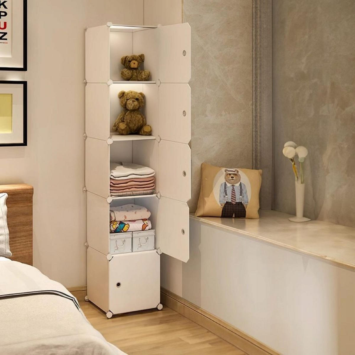 KLEIDERSCHRANK, weiß 39/37/185 cm - Weiß, Kunststoff (39/185/37cm) - Rebiko