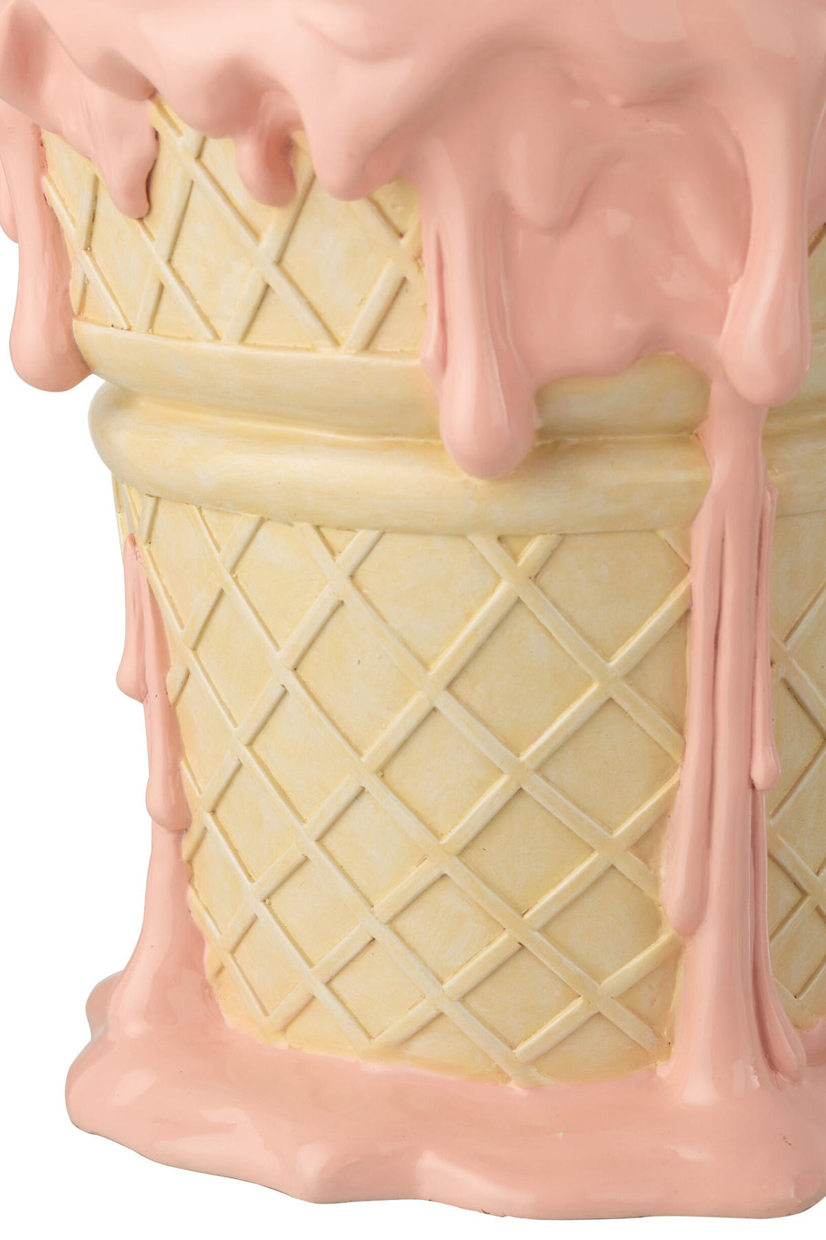 BEISTELLTISCH EISCREME - Pink, Glas/Naturmaterialien (36.5/36/38.5cm) - J-Line