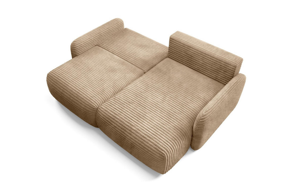 ECKSOFA Simone Mit Schlaffunktion - Hellbraun, Holzwerkstoff/Textil (165/240cm) - Fun Möbel