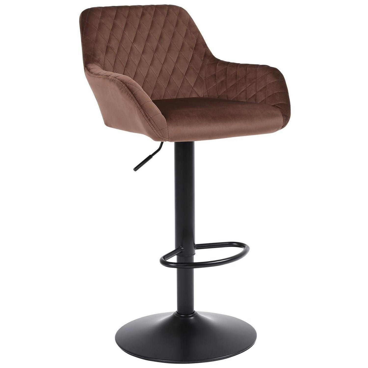 BARHOCKER 1er Set höhenverstellbar drehbar Samt Braun - Braun, Textil (51/110/38cm)