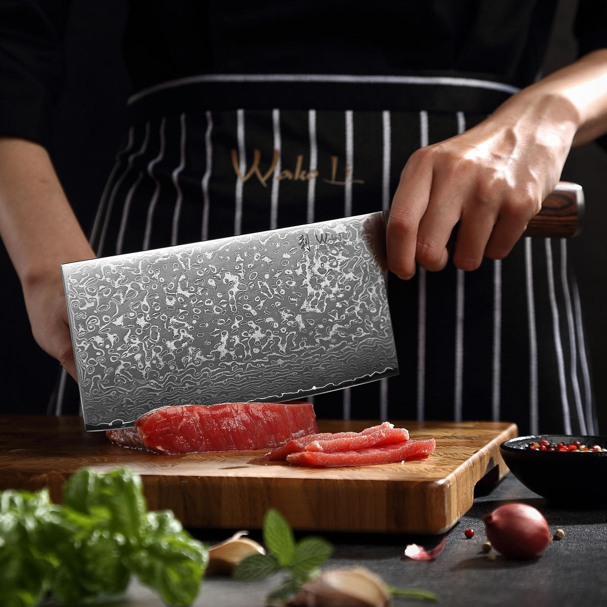 HACKMESSER 19 cm - Braun, Holz/Metall (33cm) - Wakoli