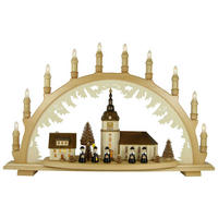 SCHWIBBOGEN Dorfkirche Kurrende 10 flammig - Multicolor, Holz (66/44/6.5cm)