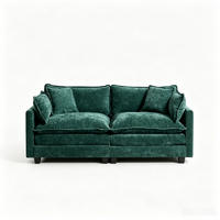2-SITZER Sofa aus Chenille in Grün mit modularem Design - Grün, Textil (75/84/198cm) - Modfu