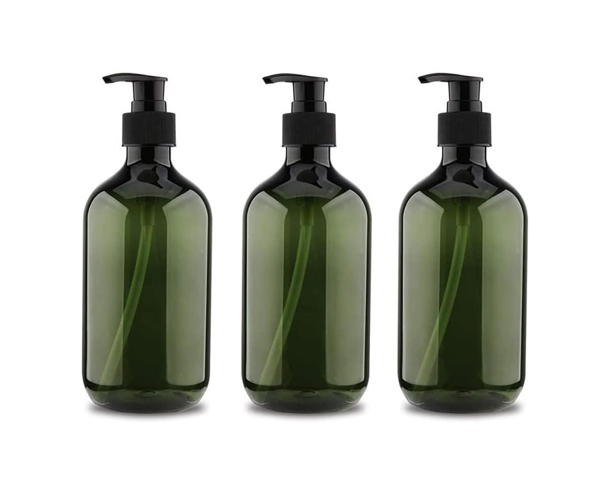 SEIFENSPENDER , Set mit 3 wiederbefüllbaren 500-ml - Grün, Kunststoff (7.6/18.5/7.6cm) - BELZ