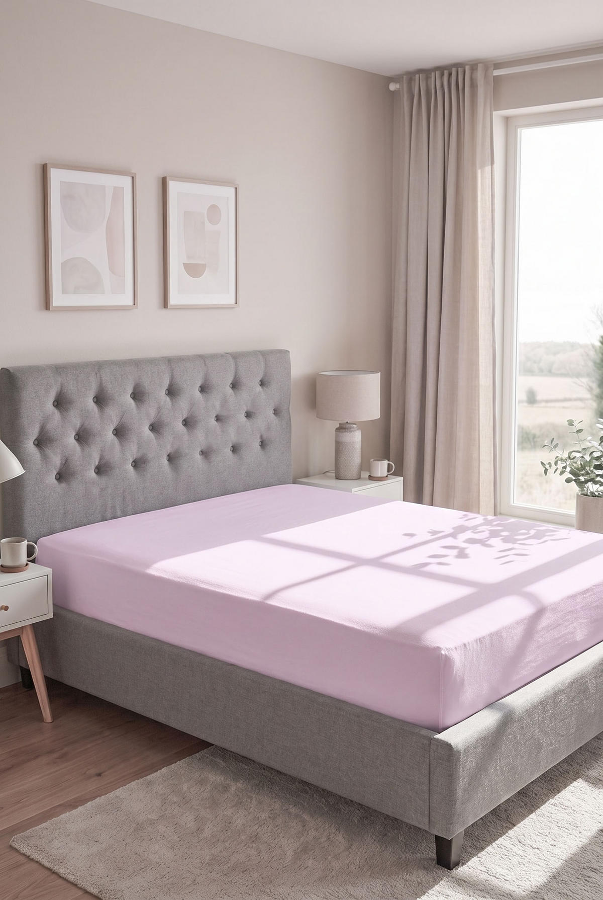 SPANNBETTTUCH Basic Jersey flieder, 180x200 cm - 200x200 cm - Flieder, Textil (200/200cm) - biberna