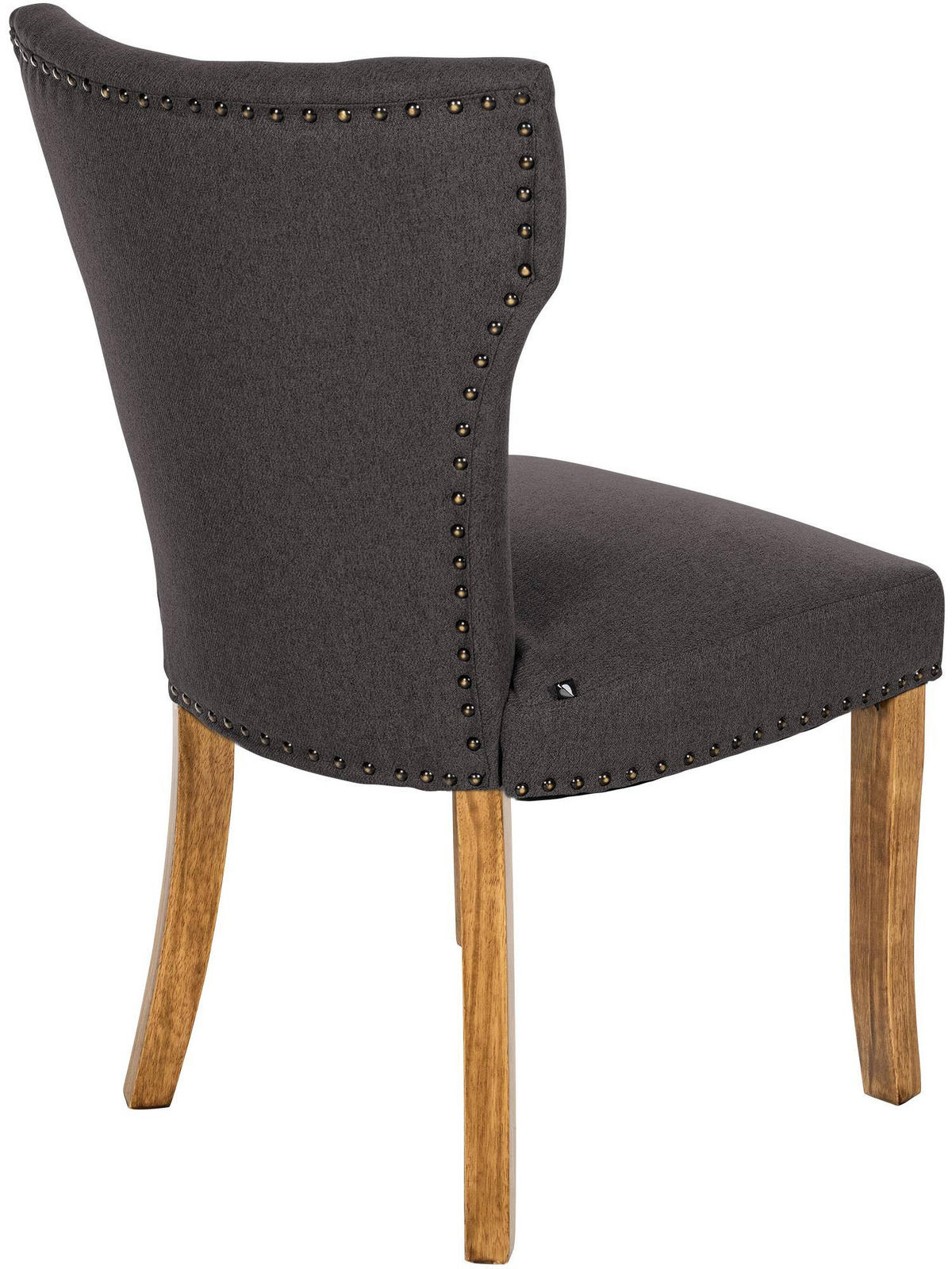 WOHNZIMMERSTUHL 2er Set Stoff dunkelgrau - Dunkelgrau/Naturfarben, Holz/Textil (52/90/59cm) - CLP