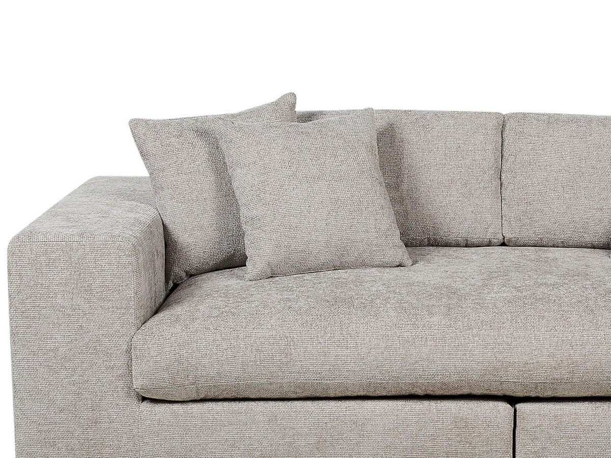 3-SITZER-SOFA taupe mit Kissen Glorvika - Beige, Textil (240/58/120cm) - Beliani