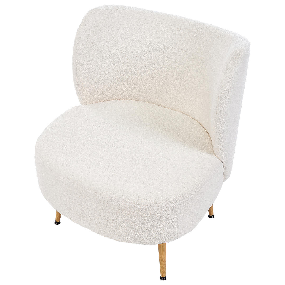 SESSEL Cremeweiß Otsby II - Weiß/Braun, Textil (60/76/55cm) - Beliani