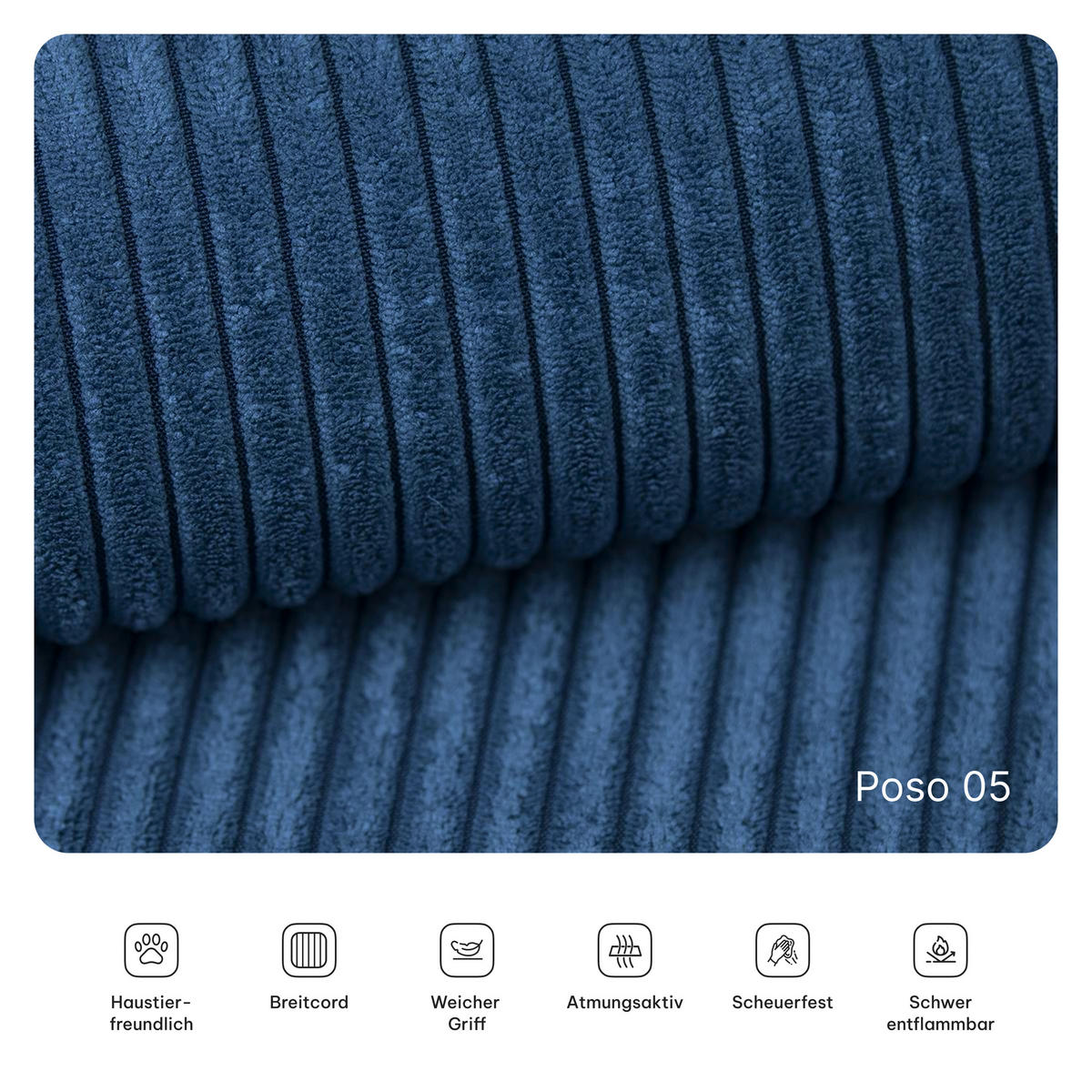 ECKSOFA ANKO modulares Boneless Sofa mit Schlaffunktion Blau Kordstoff - Blau, Textil (270/160cm) - MASSENO
