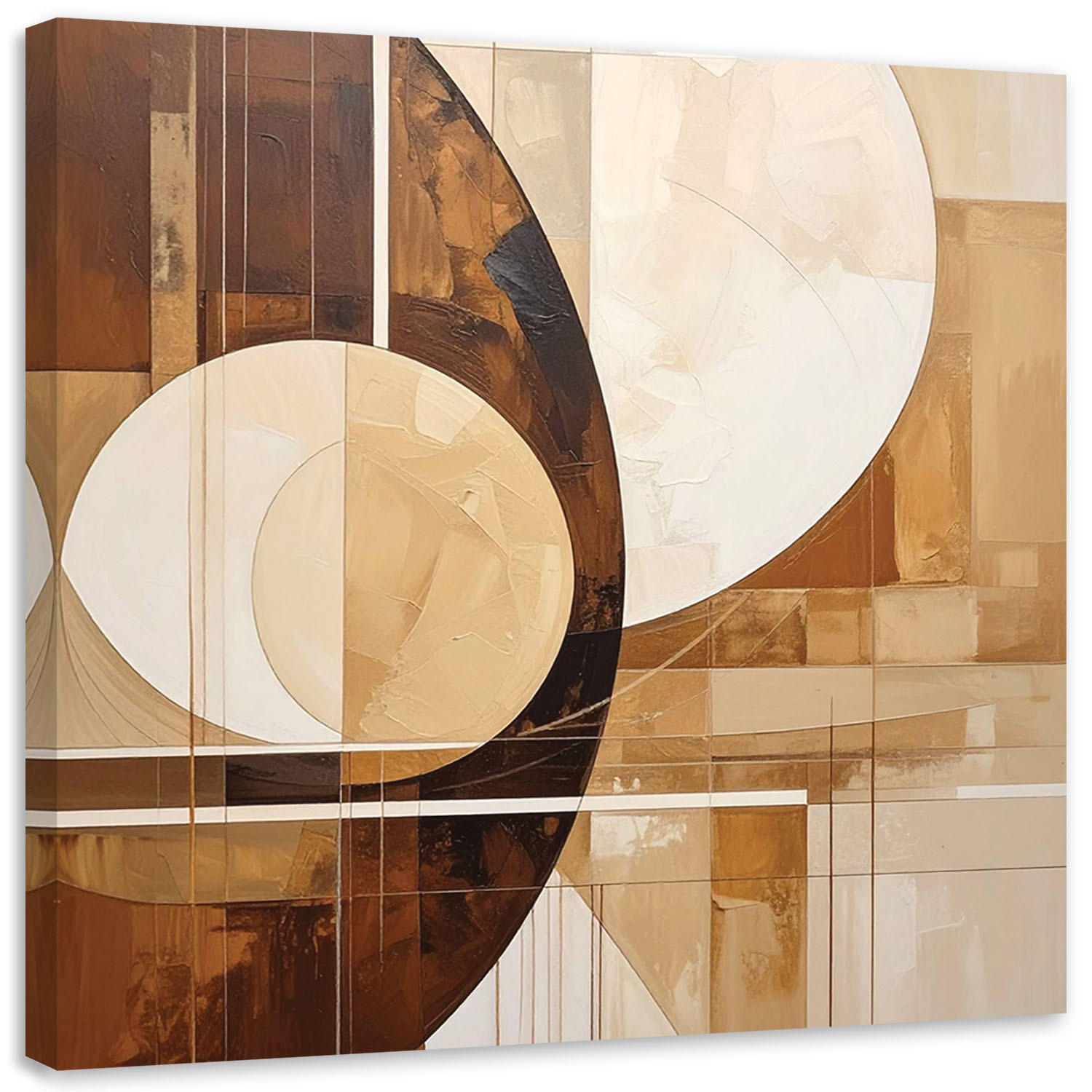 LEINWANDBILD 3D und geometrisch 50x50cm - Beige, Textil (50/50cm) - Feeby