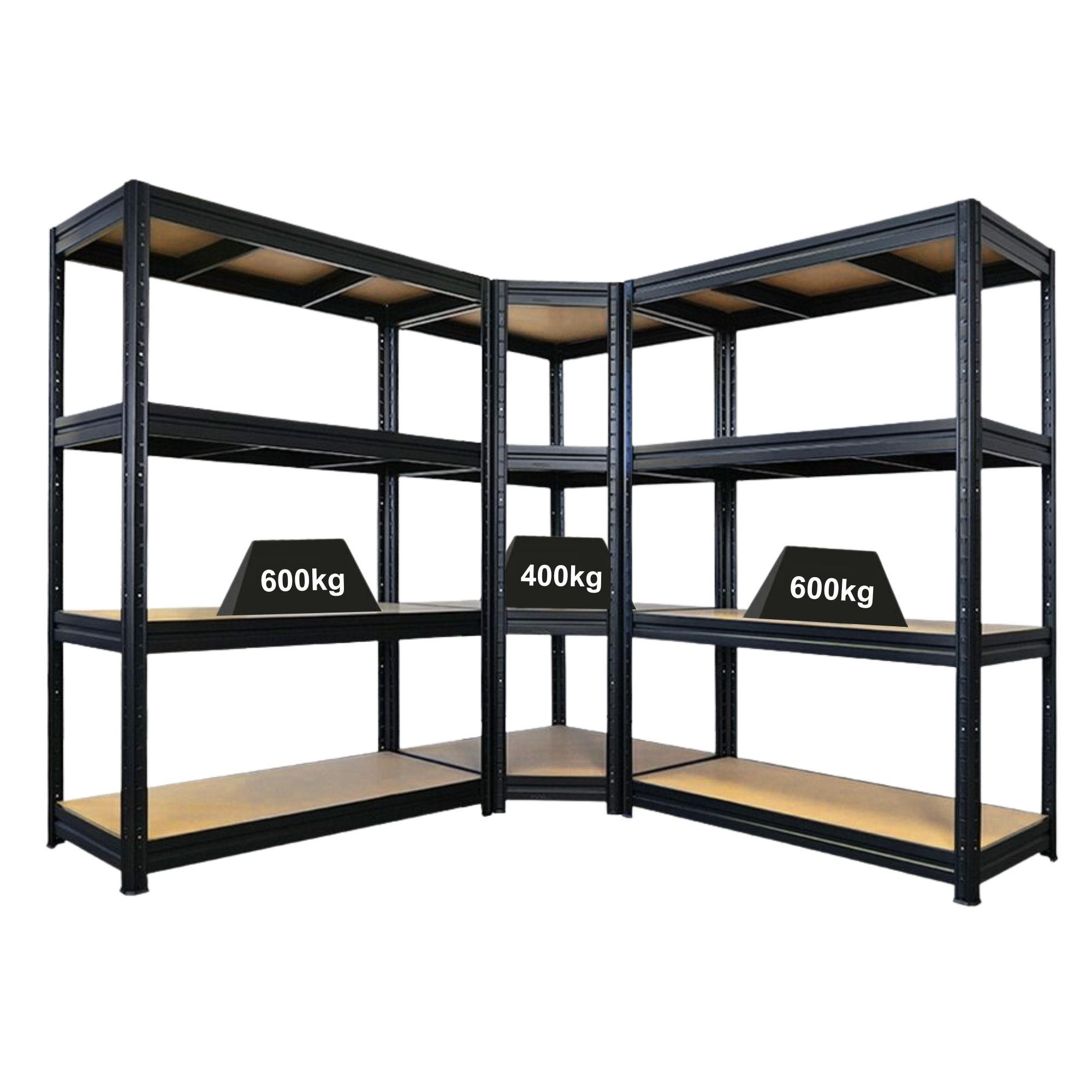 Proregal Eckregal Schwarz 210x180x60 cm