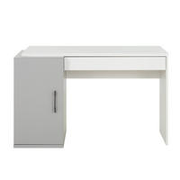 SCHREIBTISCH Ugo in Grau mit Aufbewahrungsschrank und Schublade - Französische Herstellung - 126/90/76 cm - Grau, Holzwerkstoff (126/90/76cm) - Calicosy