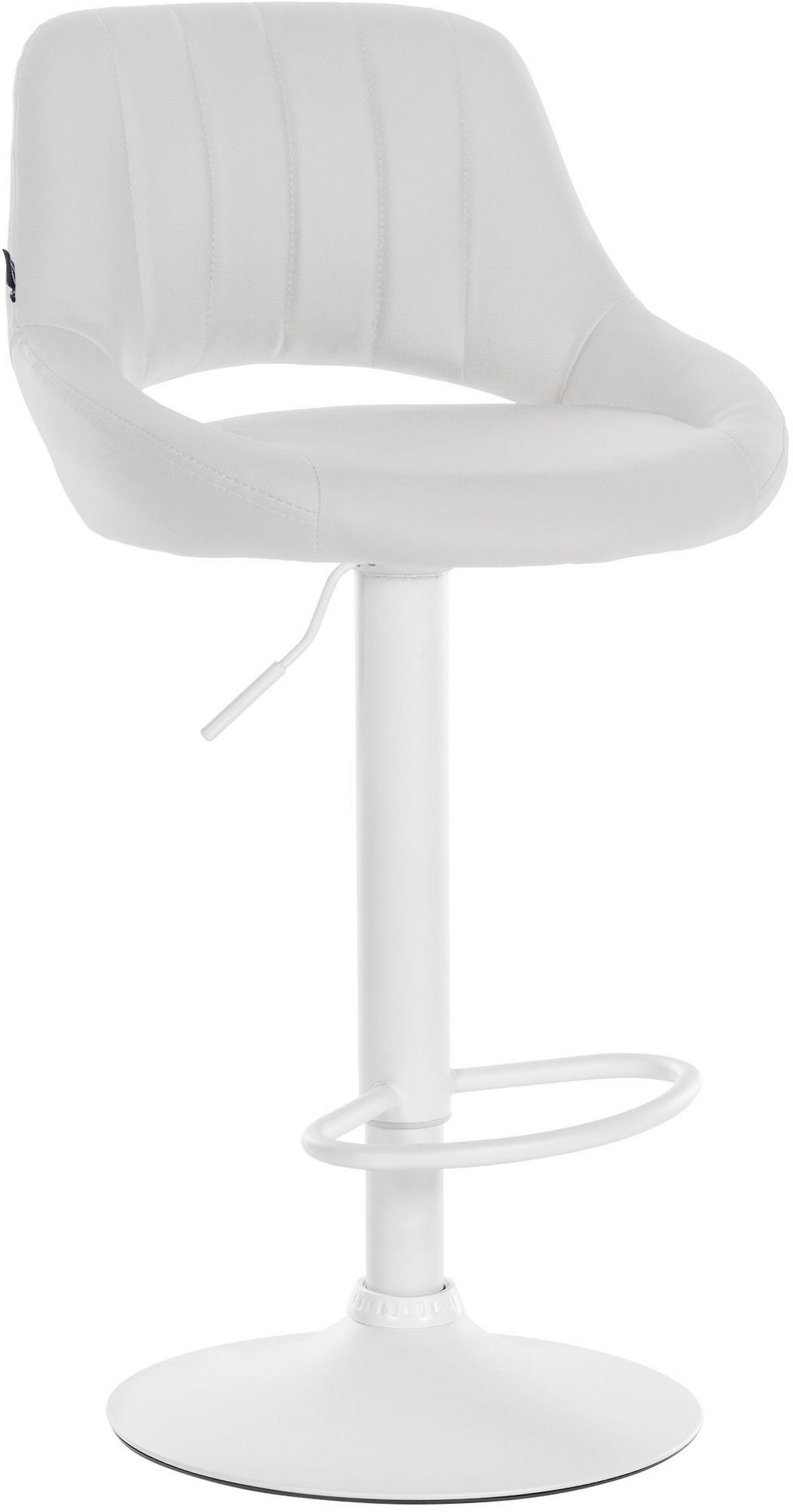 BARHOCKER Lederlook Weiß - Weiß, Textil/Metall (47/85/48cm) - CLP