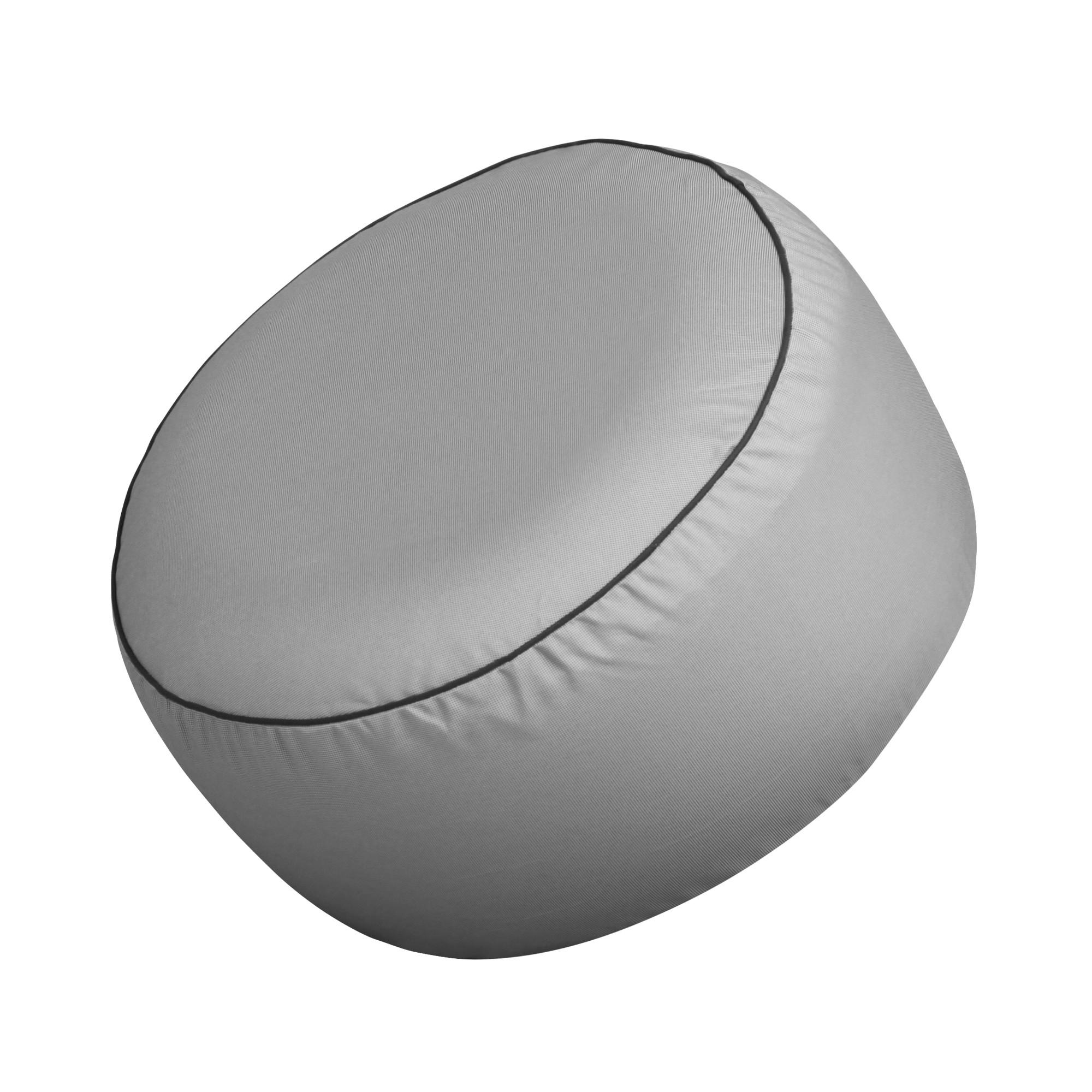 SITZPOUF ( Hellgrau ) - Indoor/Outdoor Sitzkissen Ø54 cm x 26 cm - wasserabweisender ( Lotusblüteneffekt ) Bezug, aufblasbares Innenkissen - Hellgrau, Textil (54/26/54cm) - Arsvita