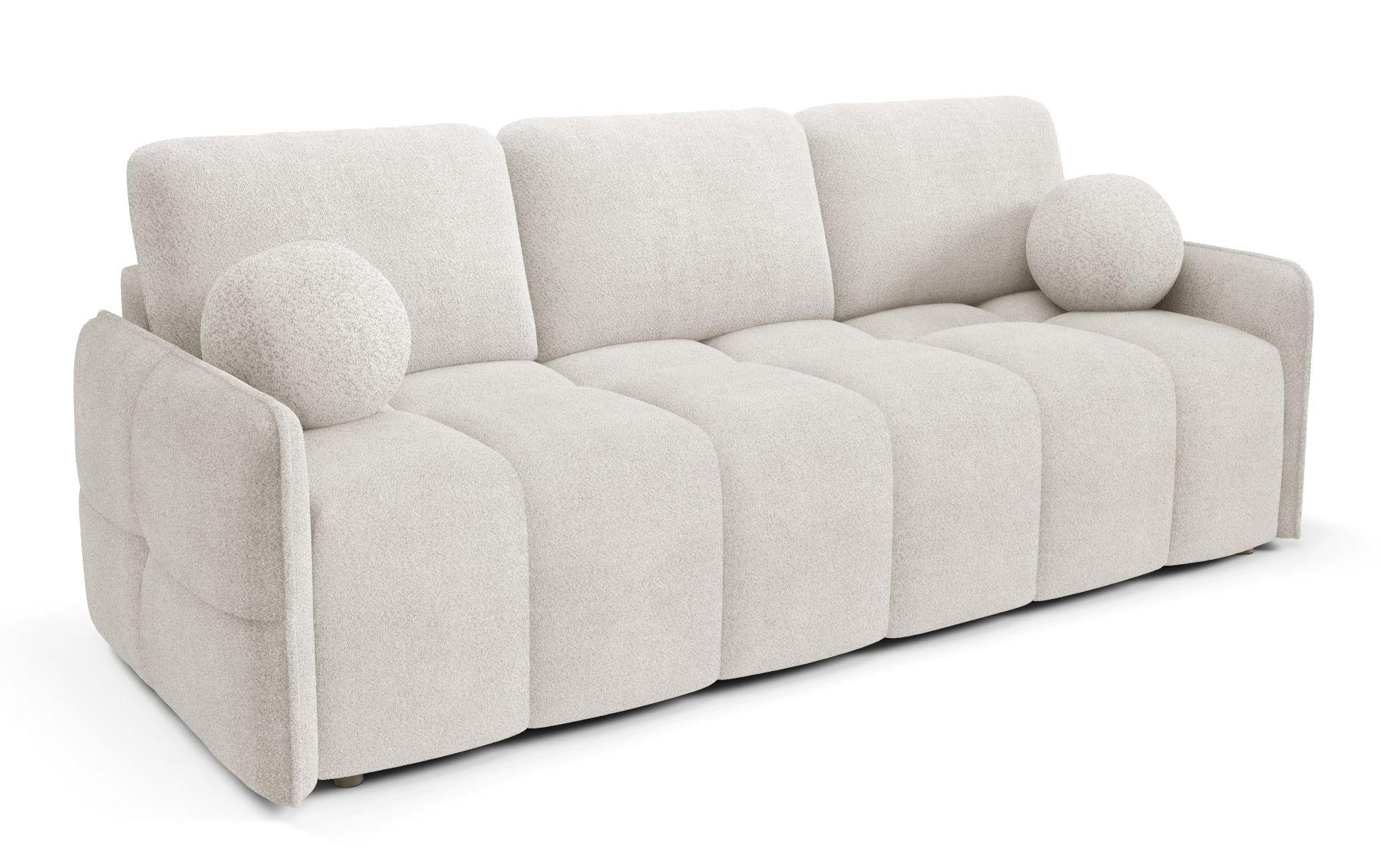 SOFA Ecru EMILI Mit Schlaffunktion Abriamo - Ecru, Textil (212/95/90cm) - Sepro Meble