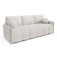SOFA Ecru EMILI Mit Schlaffunktion Abriamo - Ecru, Textil (212/95/90cm) - Sepro Meble