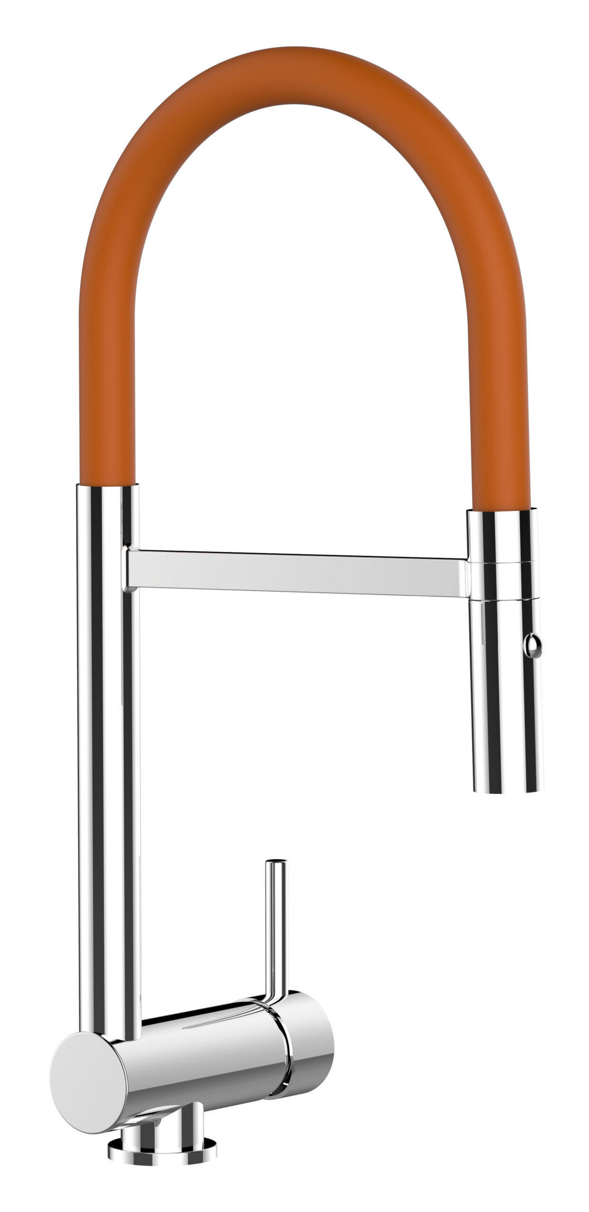 VORFENSTER-KÜCHENARMATUR, Umklappbar 6 CM, Verchromt und Orange, 2-Strahl-Brause - Orange, Metall (21.3/48.2/21.3cm) - VIZIO