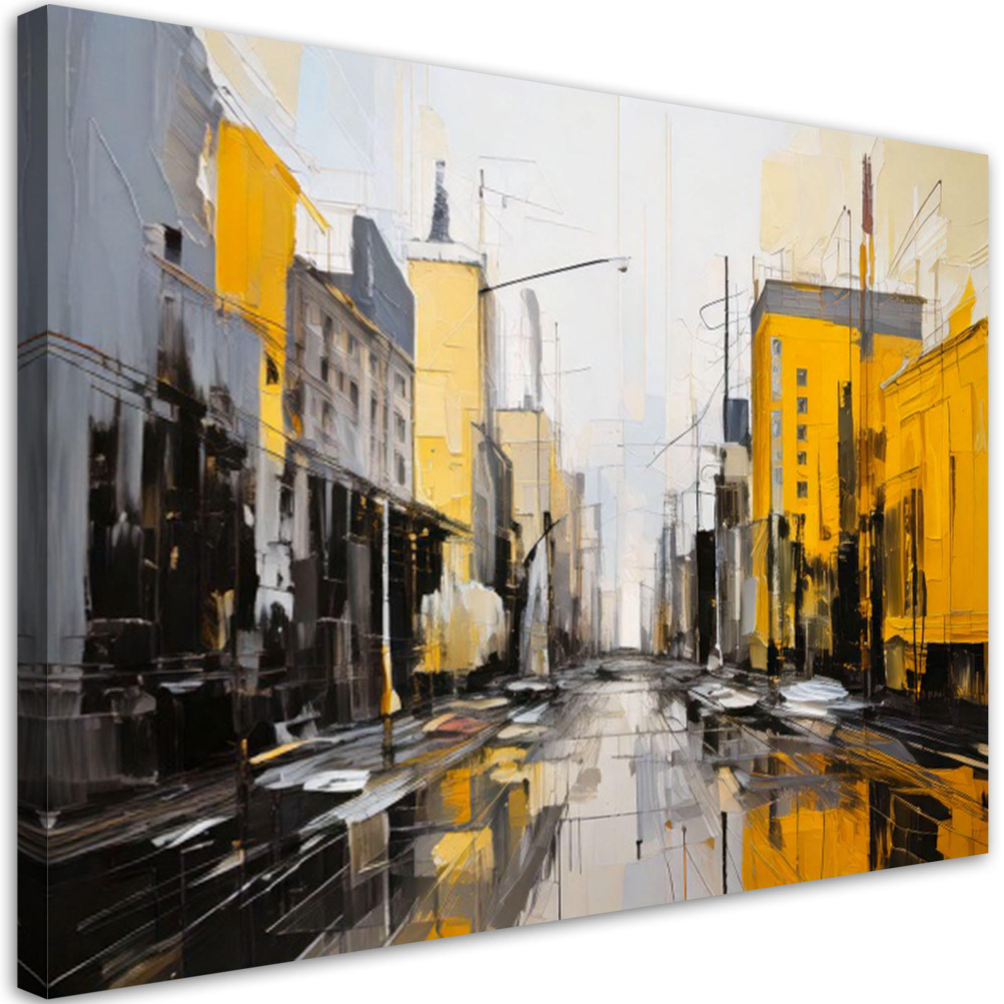 LEINWANDBILD Abstraktion 120x80cm - Gelb, Textil (120/80cm) - Feeby