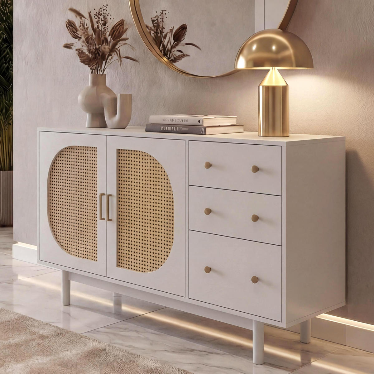 SIDEBOARD Weiß - Weiß, Holz (120/80/40cm) - MCW