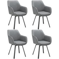 ARMLEHNSTUHL Drehbarer 4er Set Alicon 57 x 59 x 88 cm anthrazit - Anthrazit, Textil (57/88/59cm) - tectake