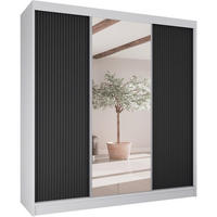 SCHWEBETÜRENSCHRANK Ramos II 200/61/215 eiche weiß+schwarz - Schwarz/Weiß, Holzwerkstoff (200/215/61cm) - Beautysofa
