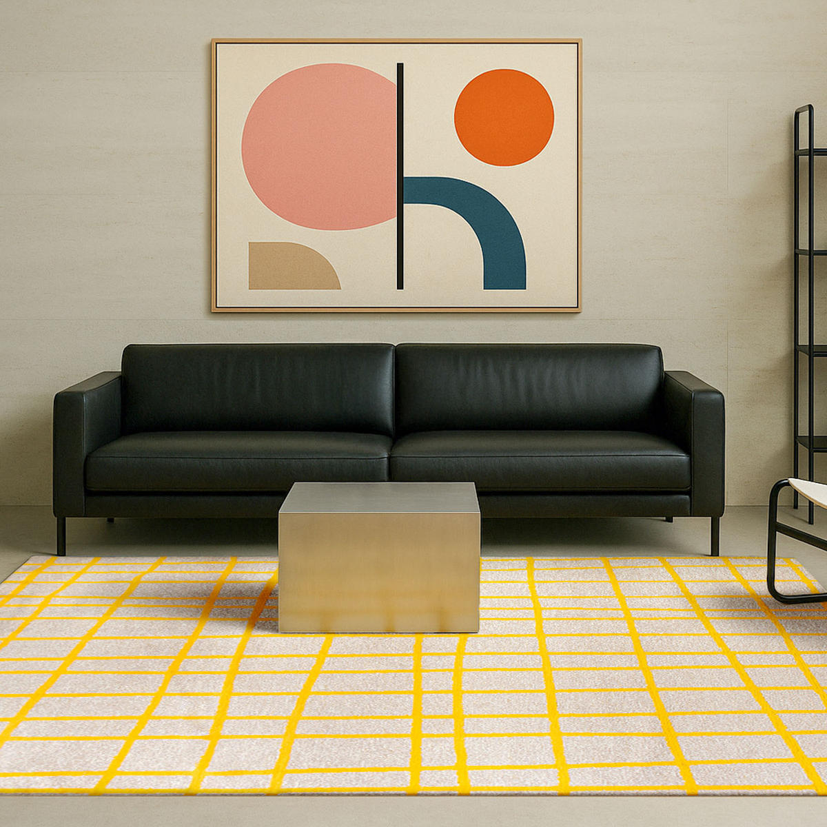 TEPPICH Caro Bright Yellow 200/280 cm - Gelb, Textil (200/280cm) - Lola&Moi