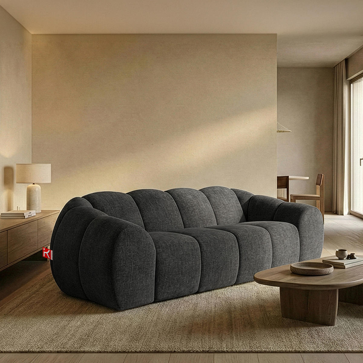 3-SITZER SOFA FLAVA, Graphitfarben - Graphitfarben, Holz/Holzwerkstoff (240/76/100cm) - KONSIMO®