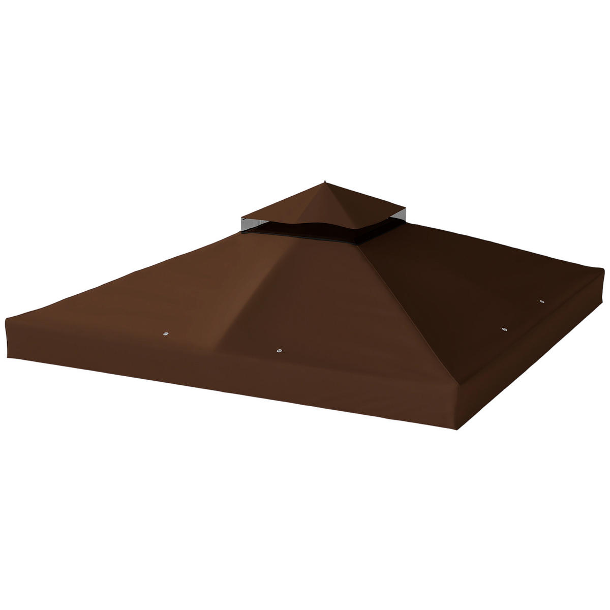 3 x 3 m Ersatzdach für Pavillon, Pavillon-Ersatzplane mit Wasserablauf-Löchern, UPF30+, Sonnenschutz, Kaffee - Cappuccino, Textil (300/1/300cm)