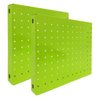 DOPPELPACK 2x Memoboard aus Stahl gelocht | HxBxT 30x30x3,5cm | Grün | Lochblech Wandtafel Trägersystem - Grün, Metall (30/30/3.5cm) - PROREGAL