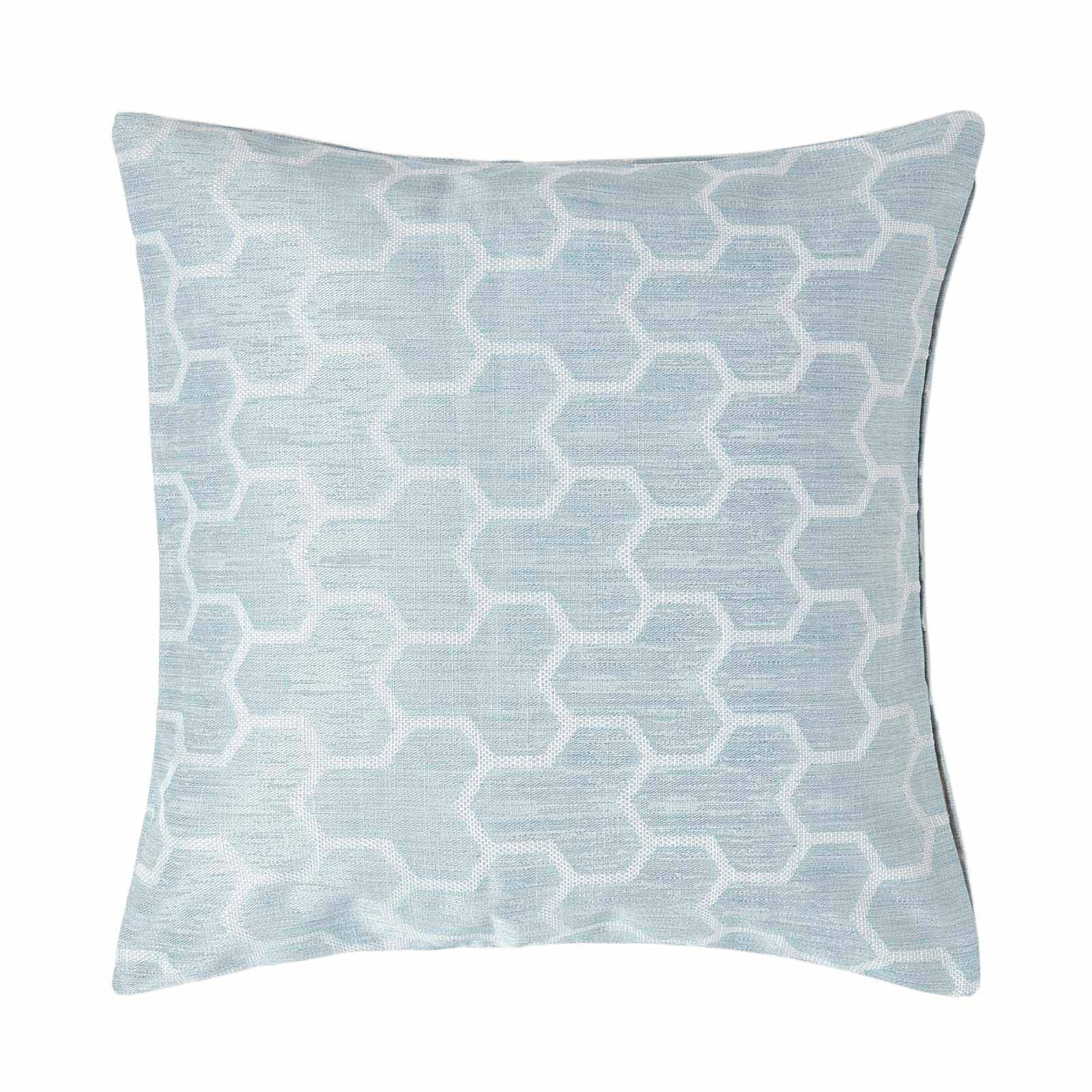 KISSENHÜLLE Jacquard geometrisch 45/45 cm - Blau, Textil (45/45cm) - Homescapes