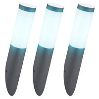 LED AUSSENLEUCHTE BOSTON Edelstahl Anthrazit 3er Set - Anthrazit, Kunststoff (17/7.6/39cm) - Globo Lighting