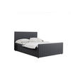 BOXBETT mit Bettkasten Matratze Topper LATINO stoff Velvet 180x200 cm Grau H3-Bonell - Grau, Holz/Holzwerkstoff (180/200cm) - Kaiser Möbel